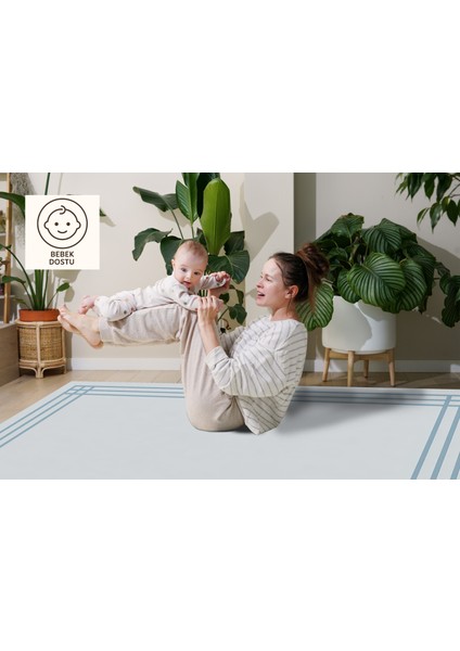 Lofy Halı Minimal Buz Mavi Salon Halısı Kaymaz Taban 160X230 cm indirimleri