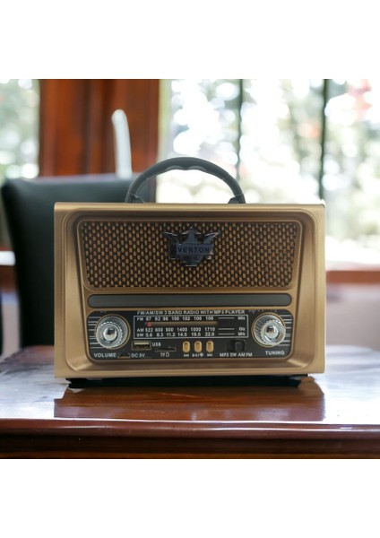 Nostaljik Görünümlü USB Sd Aux Bluetooth Destekli Şarjlı Radyo RT-780.GLPZR