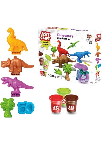 03996 Art Craft Dinozorlar Hamur Set 168 gr -Fentoys.glpzr