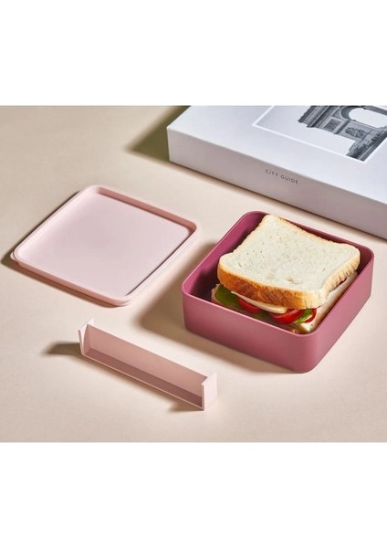 Iki Katlı Pinterest Lunch Bux Organizer Saklama Kabı & Erzak Kabı & Beslenme Kabı - Kare Pembe&mürdüm modelleri