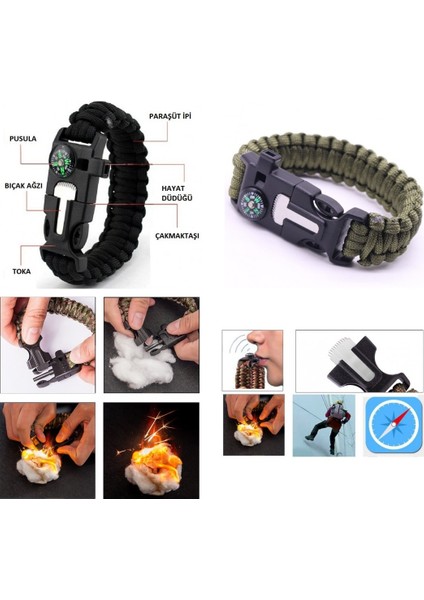 Survival Bileklik - Sos Multi Fonksiyonlu Hayatta Kalma Bilekliği.glpzr