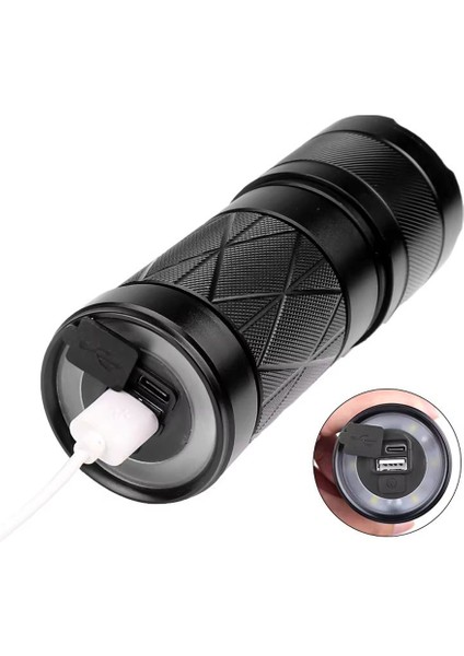 Powerbank Özellikli Zoomlu LED El Feneri Model 201.GLPZR