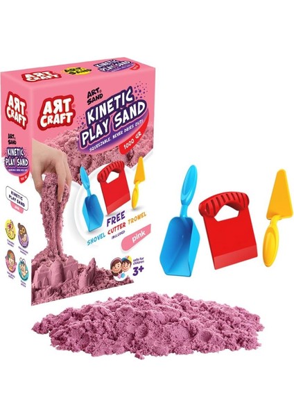 03693 Aksesuarlı Pembe Kinetik Oyun Kumu 1000 Gr.glpzr