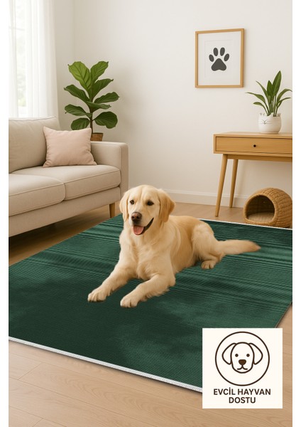 Lofy Halı Tek Renk Zümrüt Yumuşak Dokulu Modern Halı 160X230