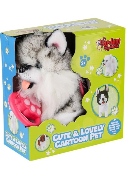 PR66302-26T Yürüyen Tasmalı Peluş Yürüyen Husky.glpzr