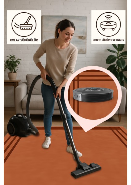 Lofy Halı Kaymaz Taban Tarçın Renk Modern Halı 160X230 cm modelleri