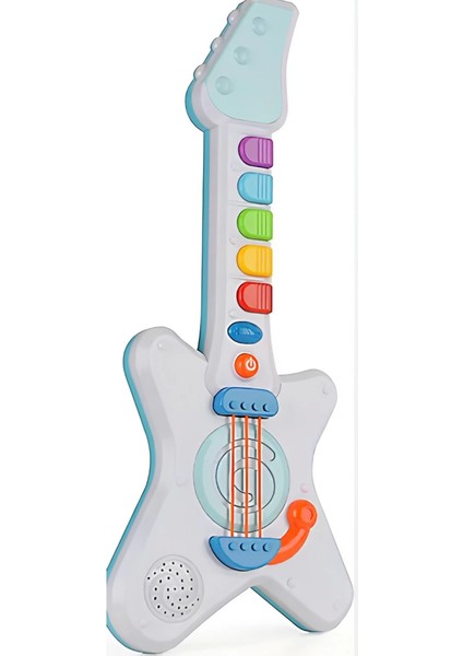 Işıklı Müzikli ve Çok Fonksiyonlu Rock'n Roll Gitar.glpzr
