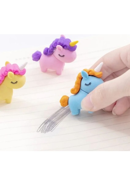 Sevimli Unicorn Silgi 3 Adet Best Friend Kolye