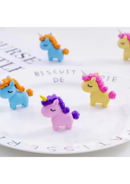Sevimli Unicorn Silgi 3 Adet Best Friend Kolye