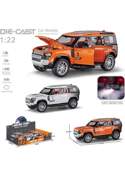 HCL-810PA Çek Bırak 1:22 Sesli ve Işıklı Buharlı Df Safari Metal Jeep.glpzr