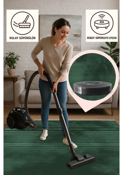 Lofy Halı Tek Renk Zümrüt Yumuşak Dokulu Modern Halı 160X230 modelleri