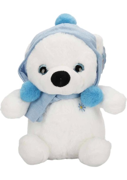Şapkalı ve Atkılı Peluş Kutup Ayısı 30 cm S00004773.GLPZR