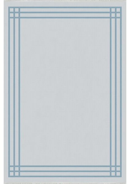 Lofy Halı Minimal Buz Mavi Salon Halısı Kaymaz Taban 160X230 cm
