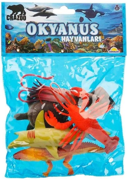 0709 Okyanus Hayvanları Poşetli Hayvan Oyun Seti Orta Boy.glpzr