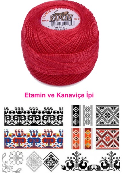 Etamin ve Kanaviçe Ipi 8 No Kod/renk: Nar Çiçeği - fiyatları