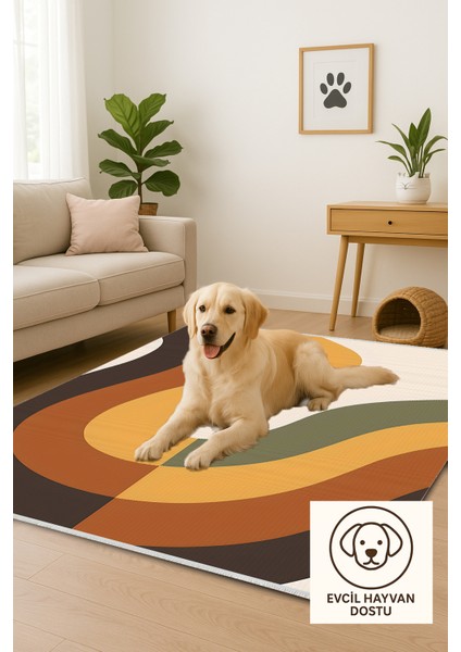 Lofy Halı Vintage Boho Desen Halı Zeytin Kahve Tonları 160X230 cm indirimleri