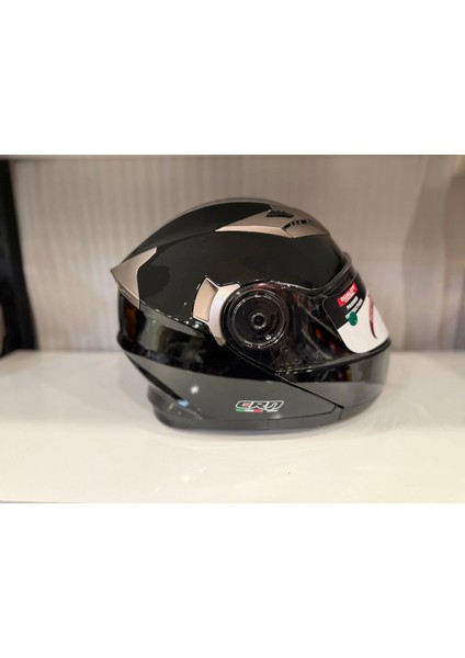 Kask Crn 925 Çene Açılır Parlak Siyah