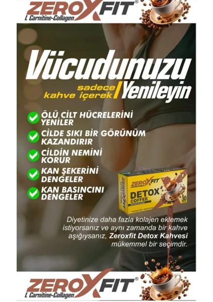 Detox Coffee 30 Şaset - Detox Kahvesi - L Carnitine- Collagen indirimleri
