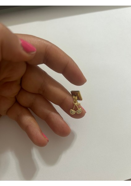 Badelis Çelik Gold Kiraz Figürlü Çharm