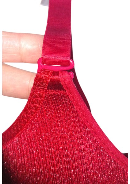 Kırmızı C Cup Telsiz Desteksiz Saten Fitilli Sütyen fiyatları