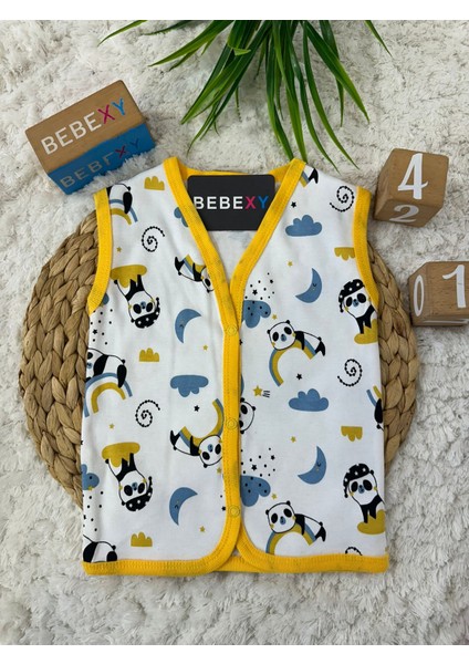 Penguen Baskılı Bebek Yelek
