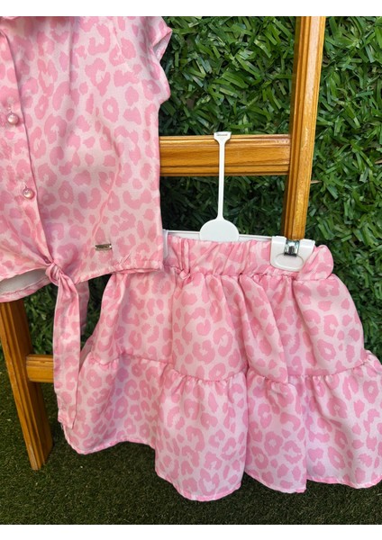 Önü Bağlamalı Etekli Alt Üst Takım Pembe modelleri