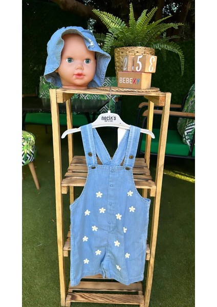 Şapkalı Çiçekli Jean Tulum & Salopet indirimleri