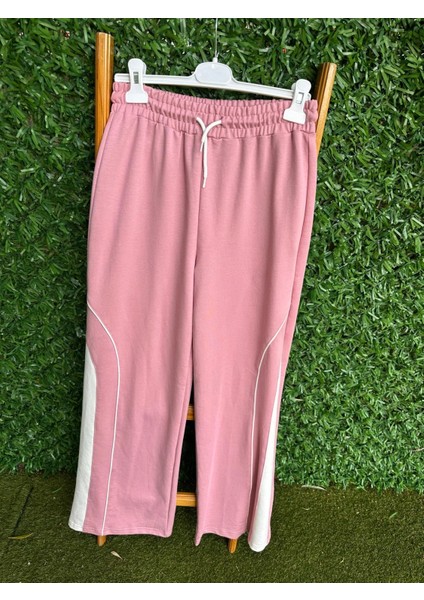 Yanlar Detaylı Bol Paça Eşofman Altı Pembe fiyatları