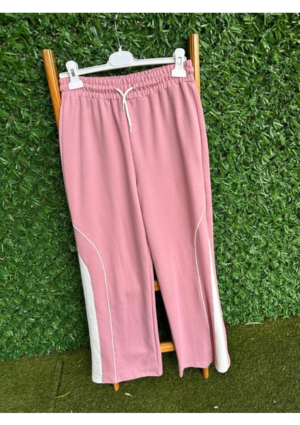 Yanlar Detaylı Bol Paça Eşofman Altı Pembe modelleri