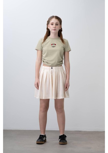 Pileli Etek Görünümlü Şort