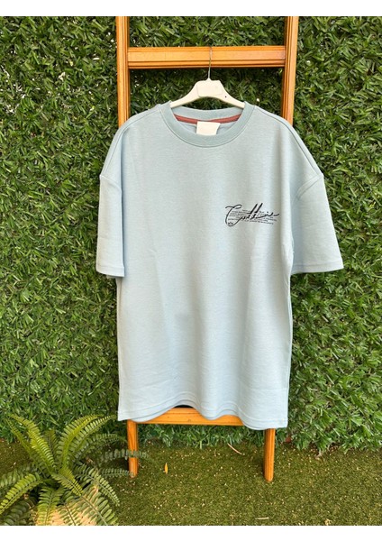 Yazılı Mavi Tişört