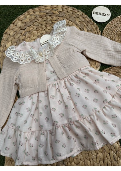 Müslin Bolerolu Güpürlü Kız Elbise modelleri