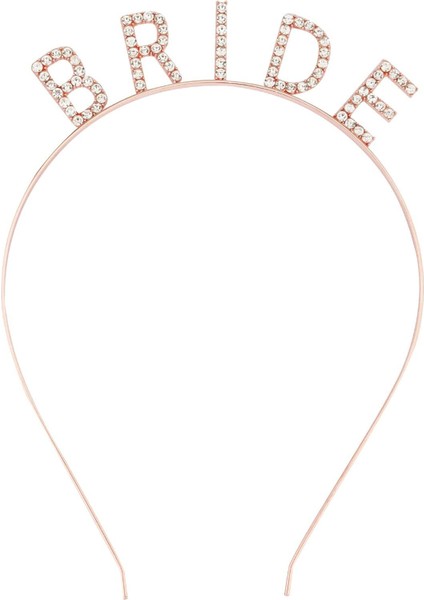 Rose Gold Bekarlığa Veda Kristal Taş Bride Tacı fiyatları
