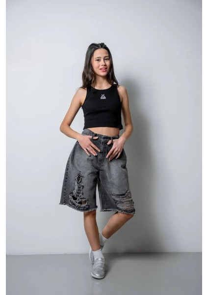 Desing Studio Çiçek Baskılı Crop Siyah fiyatları