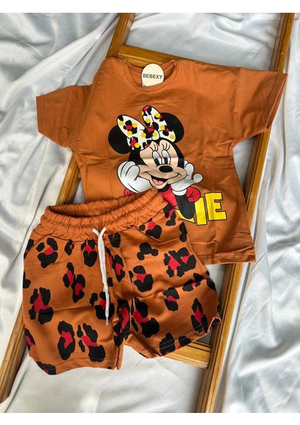 Minnie Baskılı Şortlu Takım