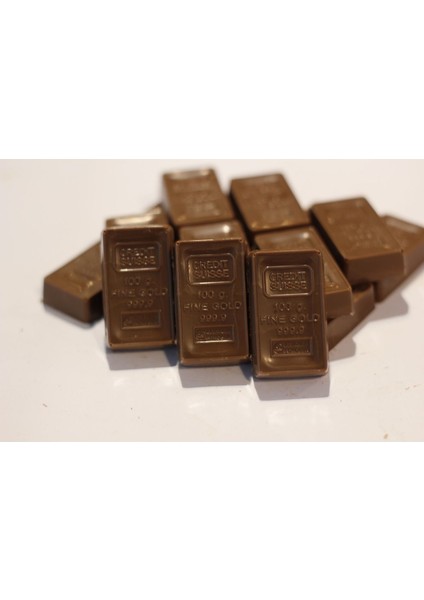 Beyaz Çikolata Dolgulu Külçe Altın Sütlü Hediyelik Çikolata (250 Gr)
