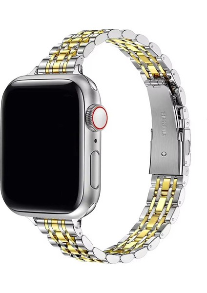Apple Watch 10 42MM ile Uyumlu Ince Rolex Tasarım Metal Kordon Kayış - FC1060