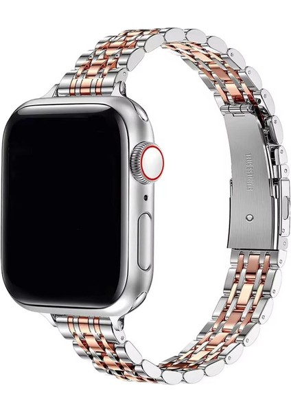 Apple Watch 8 45MM ile Uyumlu Ince Rolex Tasarım Metal Kordon Kayış - FC1061