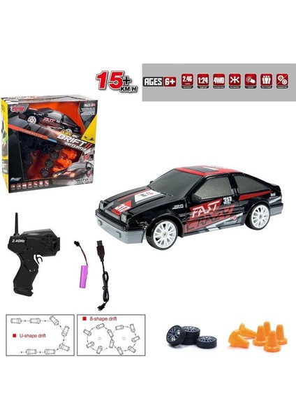 HB-SC24A07-09-10-11 Kumandalı Full Fonksiyon 2.4g Şarjlı 1:24 Drift Araba -Vardem.glpzr