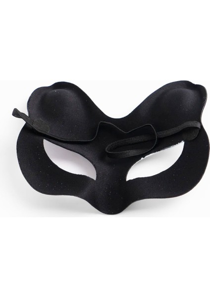 Siyah Süet Mavi Kırmızı Simli Kedi Maskesi modelleri