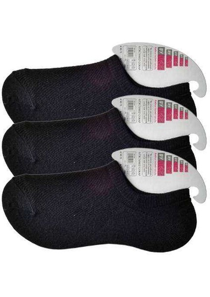 Siyah Kadın Görünmez Çorap 3 Çift