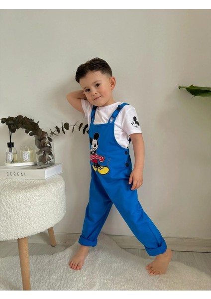 Mickey Baskılı Tişörtlü Tulum & Salopet Mavi fiyatları