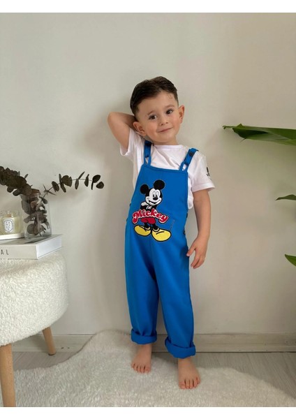 Mickey Baskılı Tişörtlü Tulum & Salopet Mavi modelleri