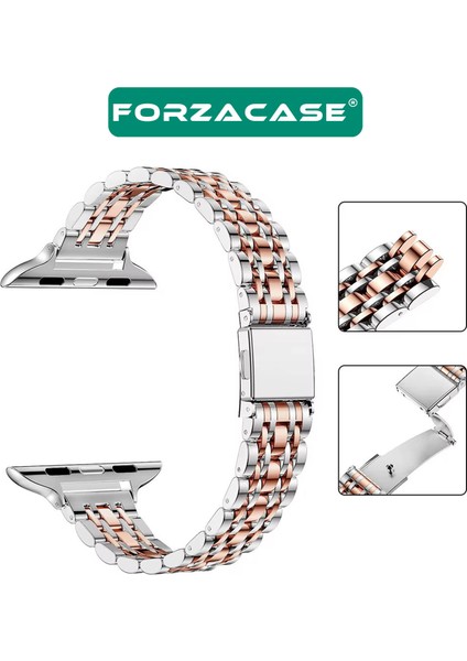 Apple Watch 7 45MM ile Uyumlu Ince Rolex Tasarım Metal Kordon Kayış - FC1061 fiyatları