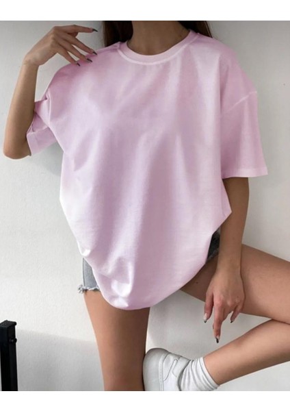 Bisiklet Yaka Pamuk Oversize Boyfriend