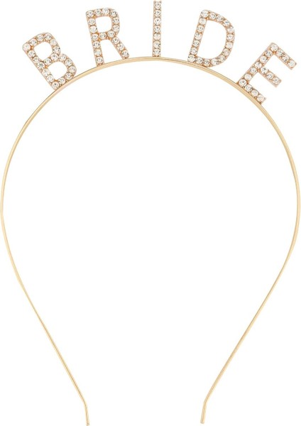 Altın Gold Renk Bekarlığa Veda Kristal Taş Bride Tacı Ithal