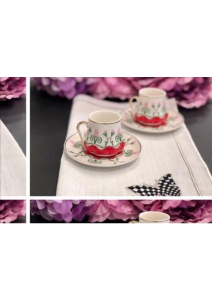 Çırağan Topkapı Porselen Türk Kahve Fincanı Lacivert Çiçek Desenli 1 Adet modelleri