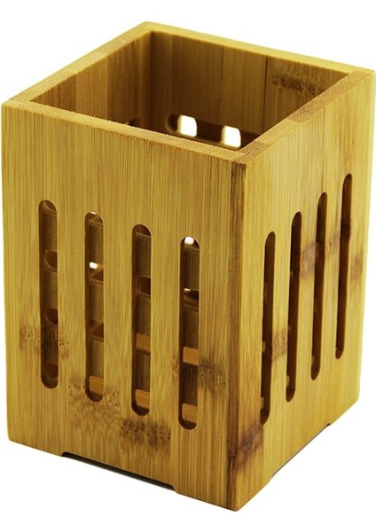Ahşap Bambu Kare Kaşıklık Organizer