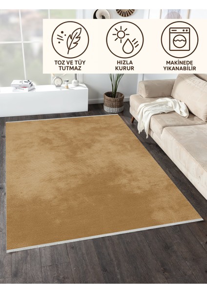 Lofy Halı Düz Renk Kadifemsi Dokulu Karamel Halı 160X230 fırsatları