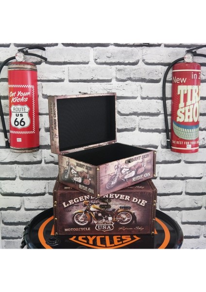 Ahşap Kutu Motorcycle Ofis Hobi Hediyelik Depolama Sandık 1 Adet Büyük fırsatları